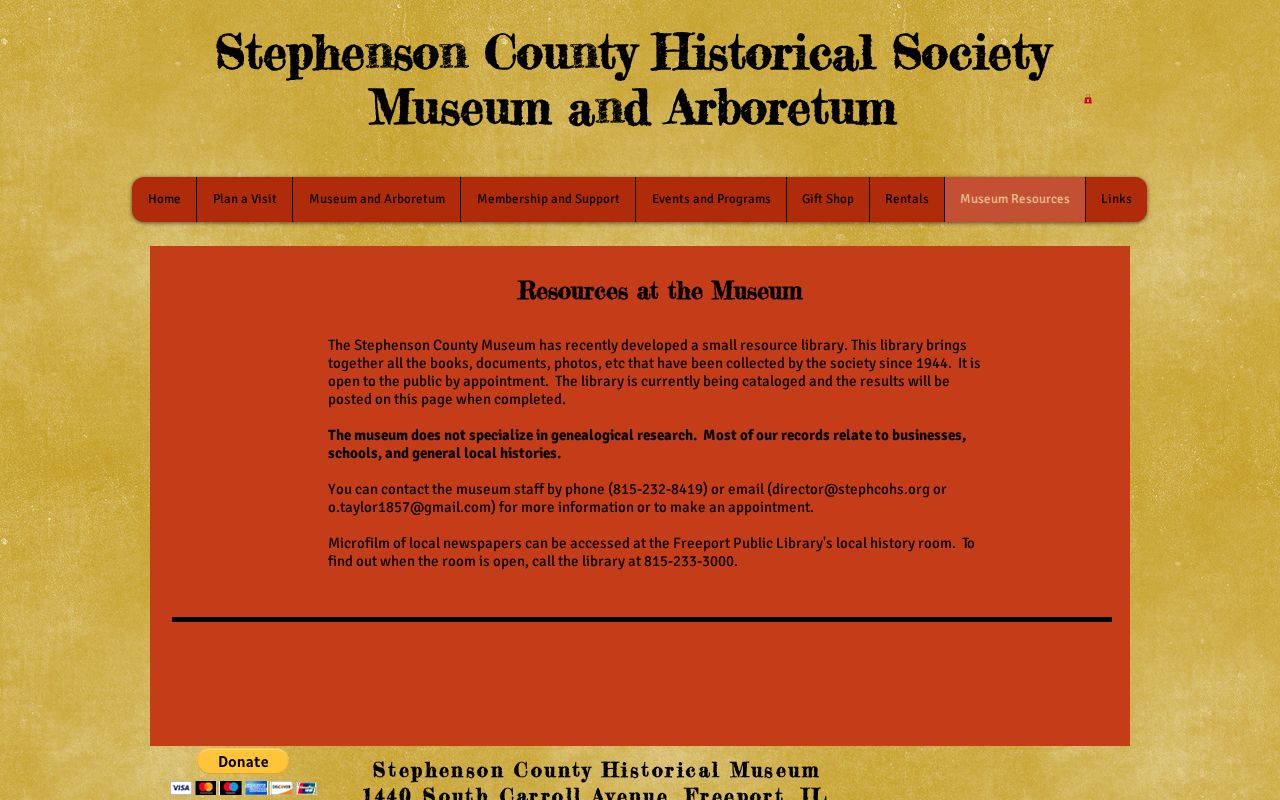 Freeport city directory sources at the historical society museum