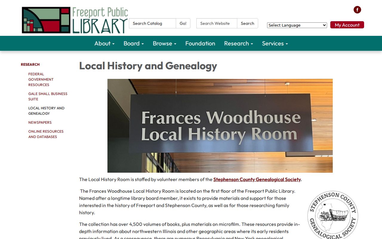Freeport Public Library local history and genealogy collections