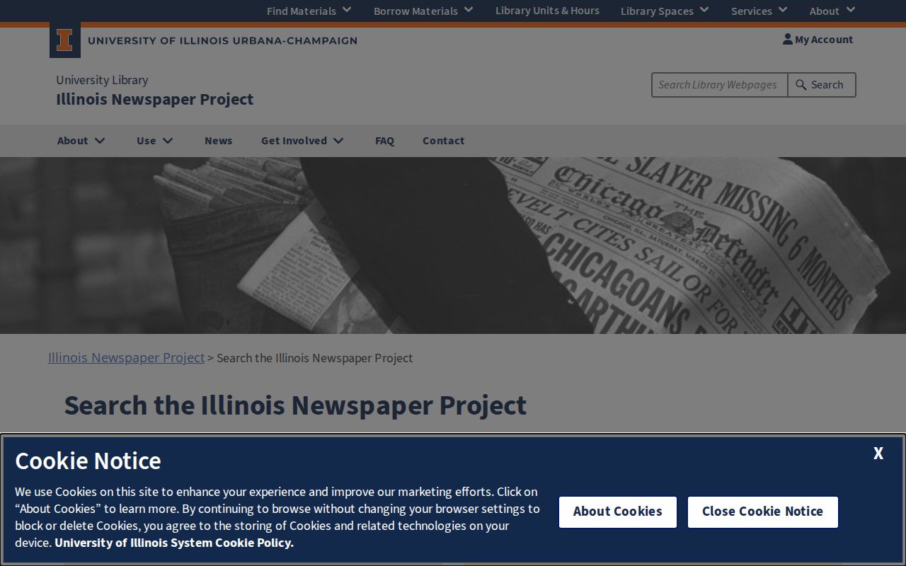Illinois Newspaper Project search used for Freeport previous-resident research