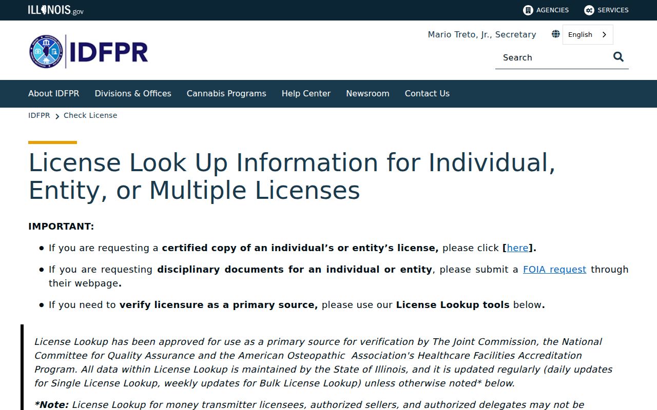 Freeport resident lookup with Illinois professional license records